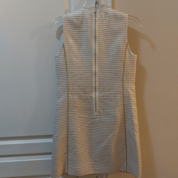 PUNCH A line Gold and Cream Over The Knee length Dress Size 4 - Picture 5 of 12